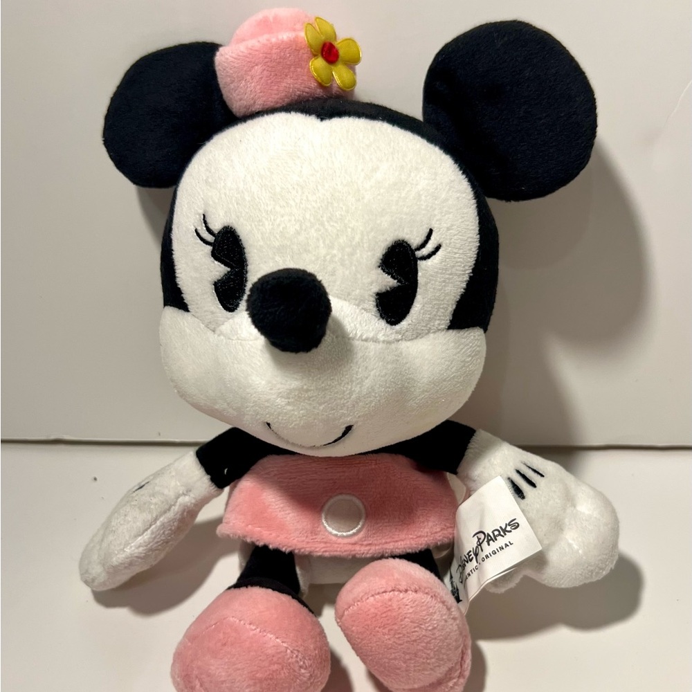 Disney Parks Baby Minnie Mouse Black, White, and Pink Plush